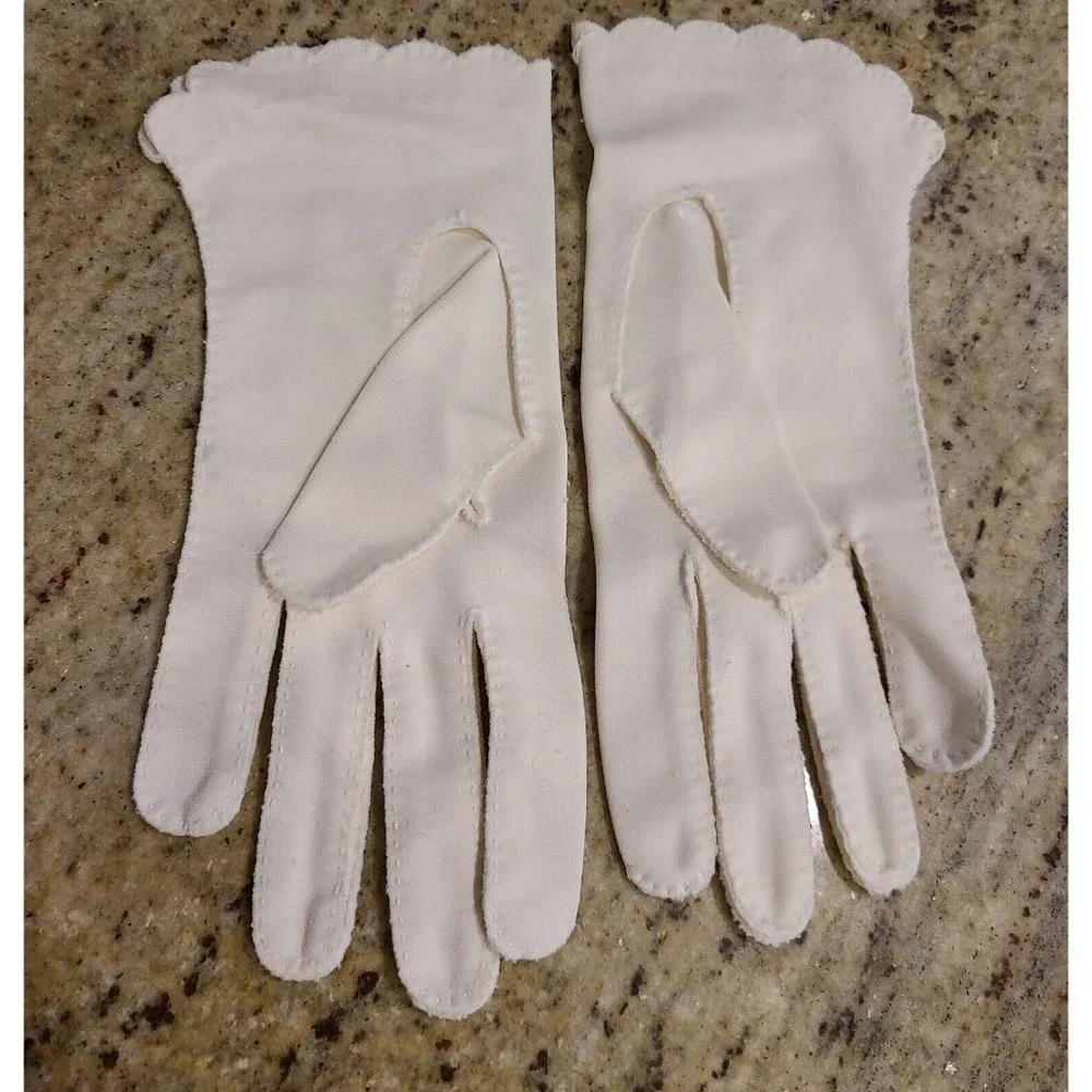 Vintage Size M Off White Stretch Nylon Formal 9